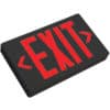 Red LED Exit Sign Universal Battery Backup Black Housing - 12"