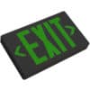 Green LED Exit Sign Universal Battery Backup Black Housing - 12"