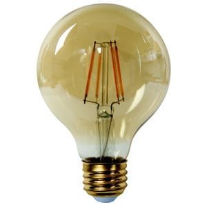 LED Dimmable G25 Filament Lamp, E26 Base – 3.1″, 4.5W, 27K