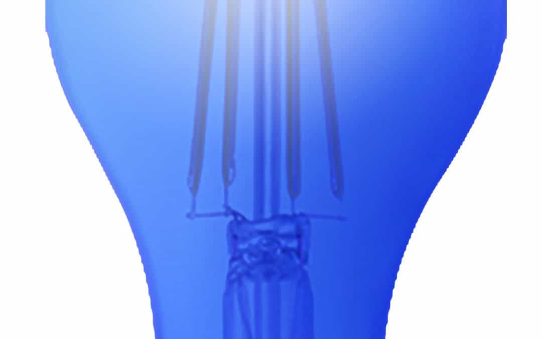LED Classic Filament A19 Lamp E26 Blue Clear – 2.4″, 8W