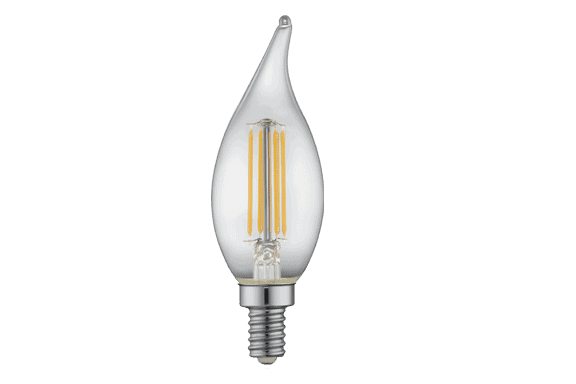 LED Classic Decorative Filament F11 Lamp w/ E12 Base, Clear – 1.4″, 4W, 30K