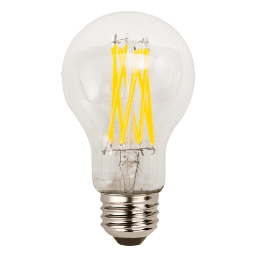 AmberGlow White Filament A19 Lamp E26 Clear – 3.4″, 8W, 24K