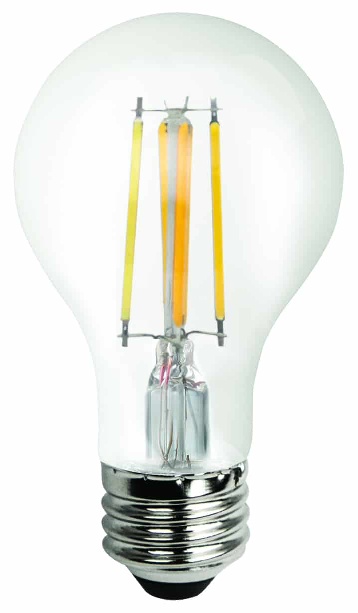 Overtake Andes Supple FIL A19 60W 27K DIM E26 CLEAR | LED Filament Lamps | TCP Lighting