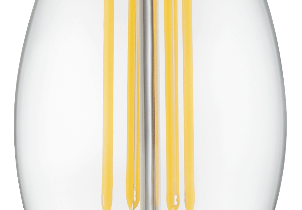 LED Filament High CRI Lamp E12 Clear Flame – 1.4″, 3W, 27K