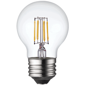 LED Filament High CRI G16 Globe Lamp E26 Clear – 2″, 4W, 40K