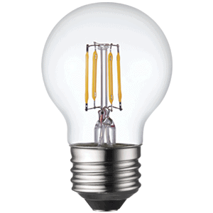 AmberGlow White Filament G16 Lamp E26 Clear – 2″, 3W, 24K