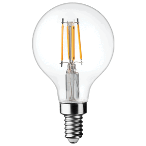 AmberGlow White Filament G16 Lamp E12 Clear – 2″, 3W, 24K