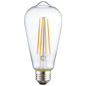 AmberGlow White Filament ST19 Lamp E26 Clear- 2.5″, 5W, 24K