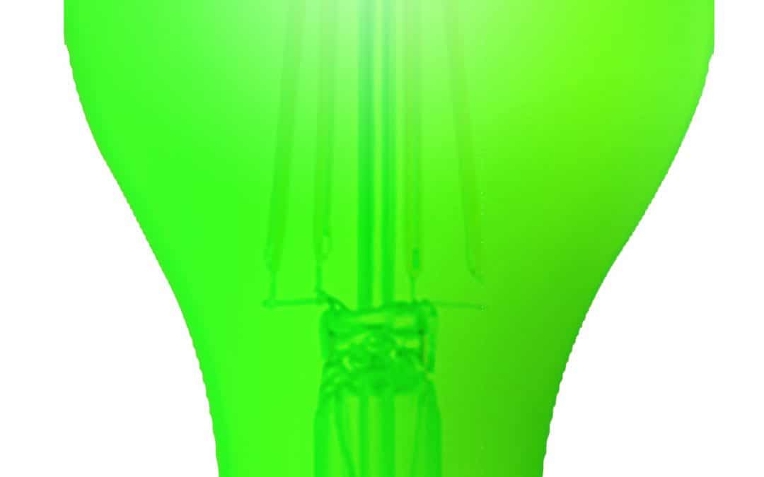 LED Color A19 Lamp Green – 4.2″, 8W