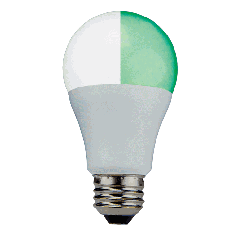 LED ColorFlip A19 Lamp Green – 4.3″, 10W, 27K