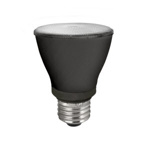 LED Dimmable Smooth PAR20 Narrow Lamp, Black – 2.5″, 8W, 50K