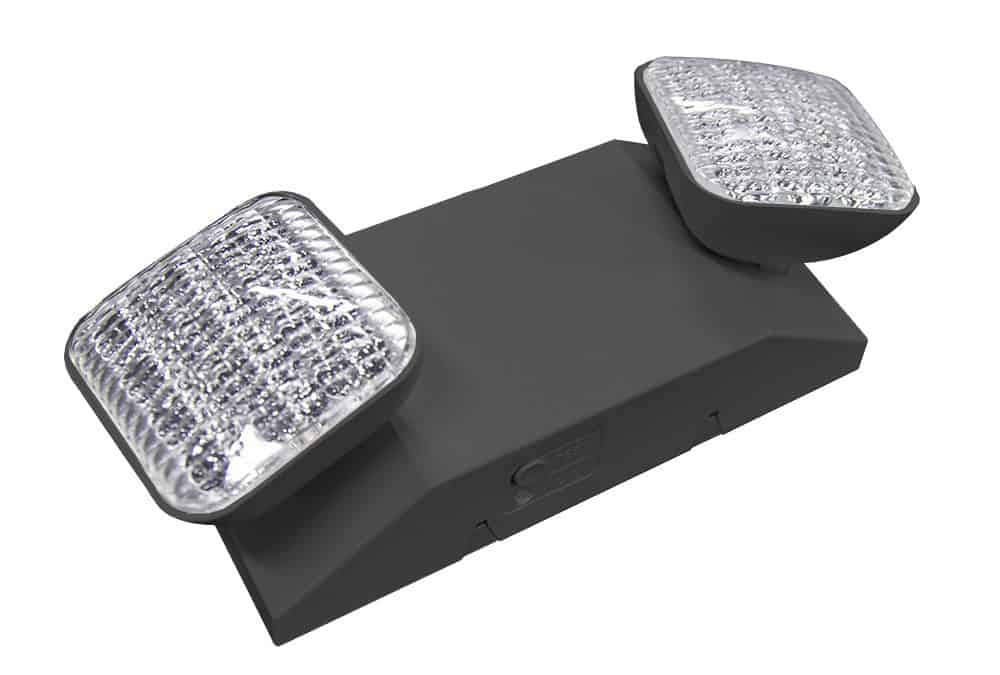 Low Profile Emergency Light Remote Compatible Self Diagnostic Test Black – 14″