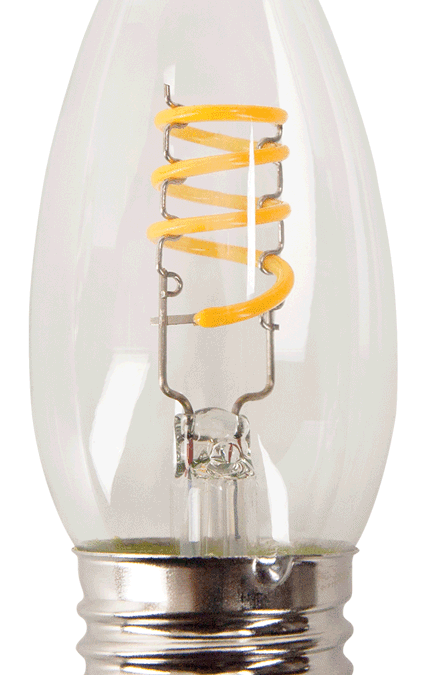 LED Antique Spiral Filament B10 Lamp – 3.8″, 3W, 18K