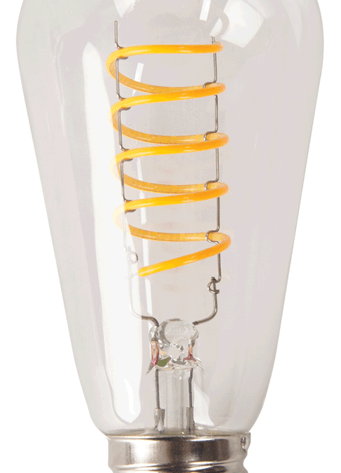LED Antique Spiral Filament ST19 Lamp – 5.4″, 5W, 40K