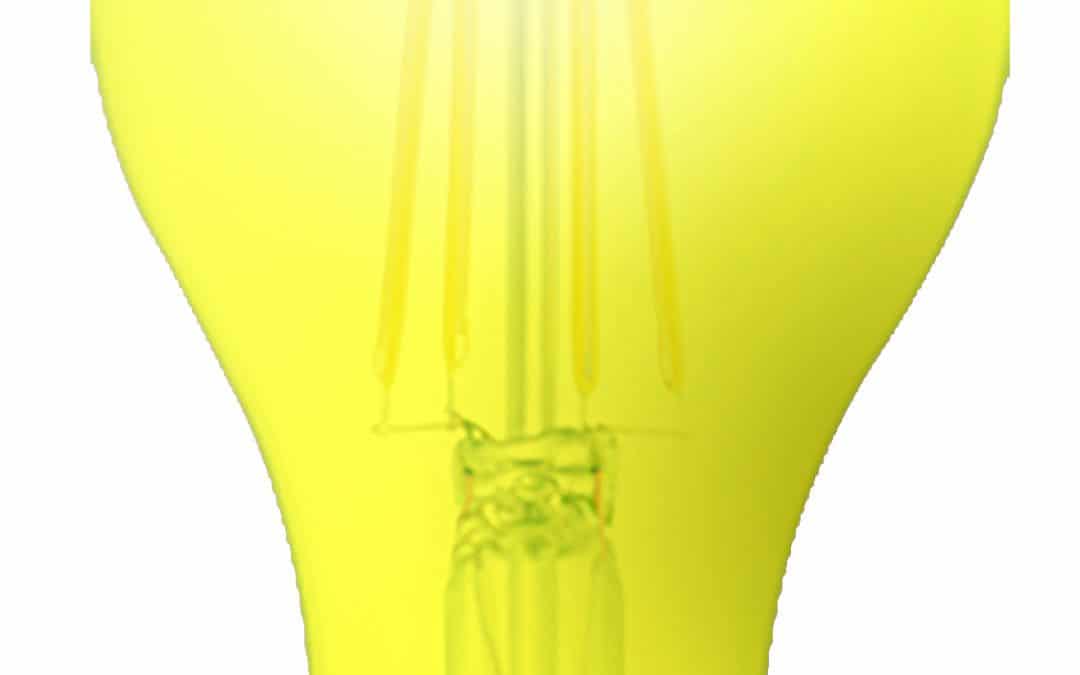 LED Classic Filament A19 Lamp E26 Yellow Clear – 2.4″, 8W