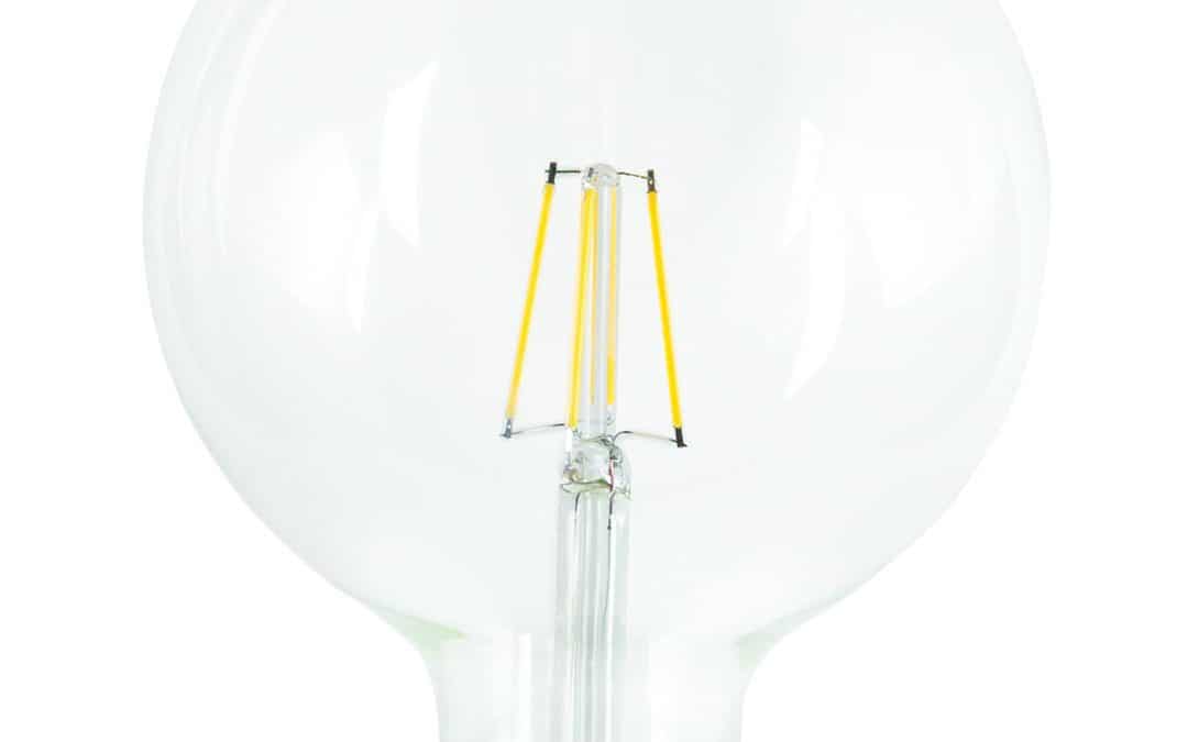 LED Filament High CRI G40 Globe Lamp E26 Clear – 5″, 4.5W, 50K