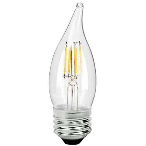 LED Filament High CRI Lamp E26 Clear Flame – 1.4″, 5W, 50K