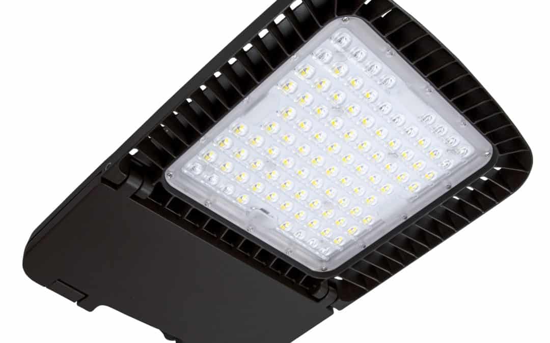 LED Area Light w/ NEMA 7-Pin, 120-277V Forward Throw Type III Black – 16.7″, 150W, 50K
