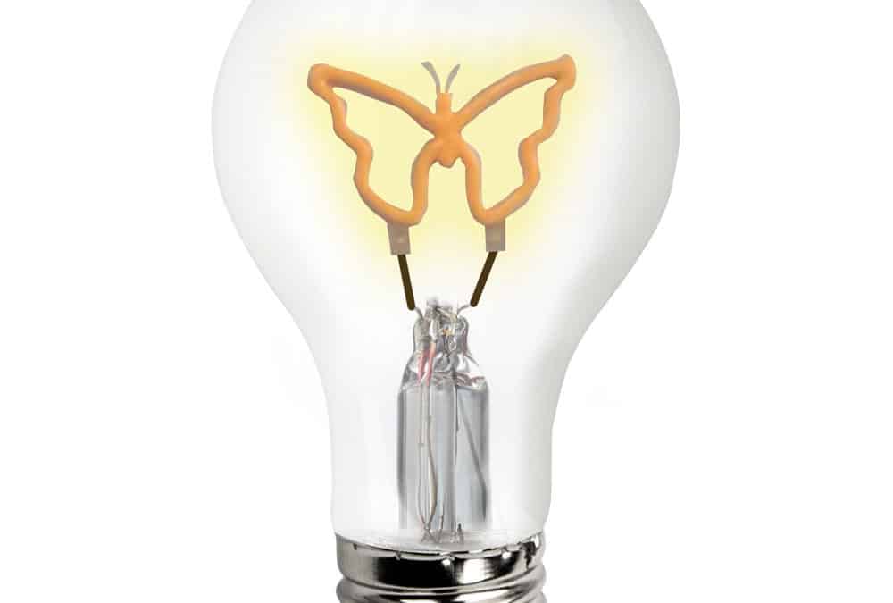 LED Shape Filament A19 Lamp Butterfly Base Down – 0.3W