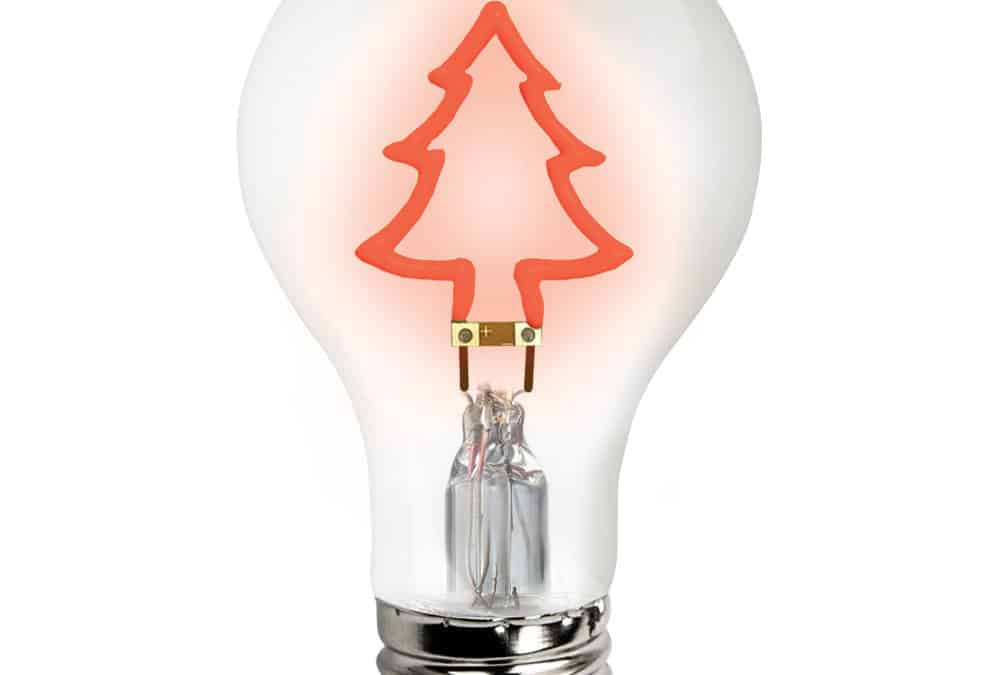 LED Shape Filament A19 Lamp Red Tree – 1.5W