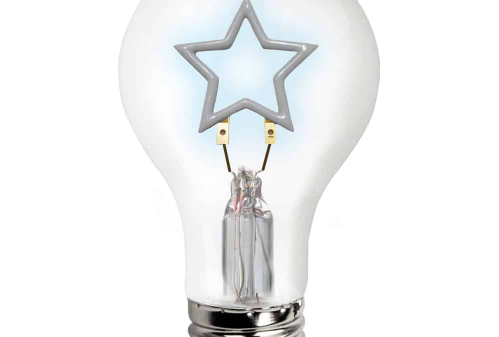LED Shape Filament A19 Lamp Star – 1.5W