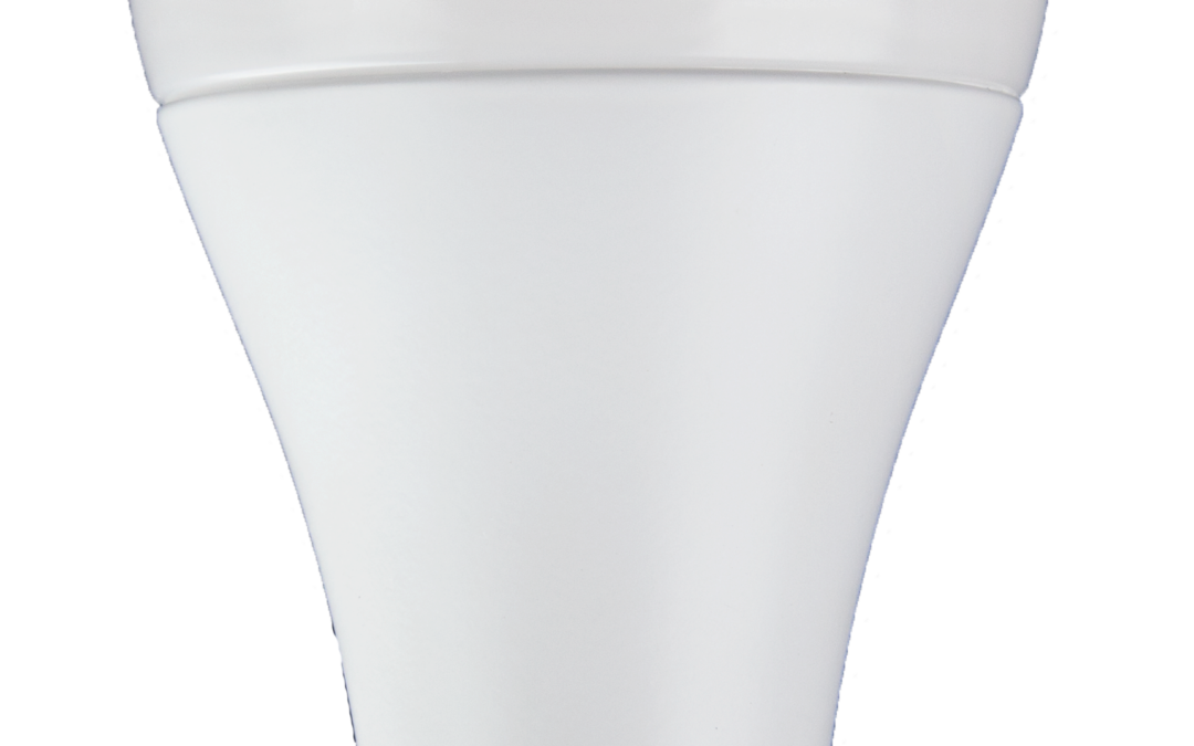 LED Universal Voltage 120-277V Non-Dimmable A23 Lamp w/ E26 to E39 Adapter – 3.3″, 24W, 50K