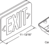 Red LED Exit Sign Universal Battery Backup Black Housing - 12" - Image 2