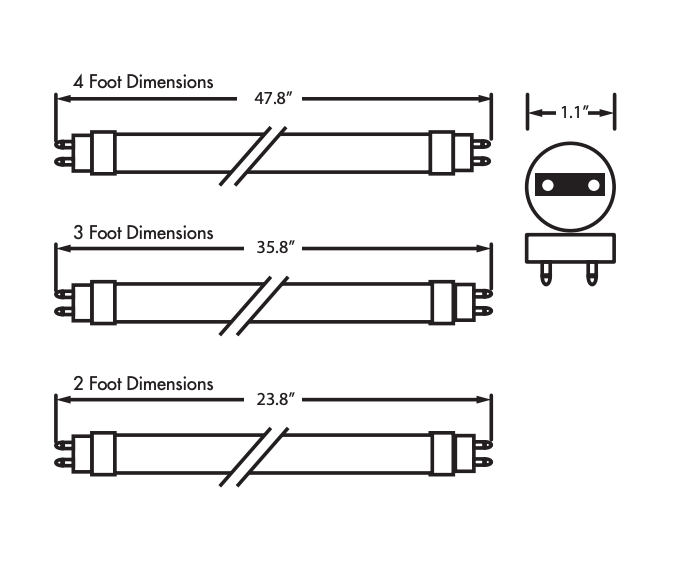 LED Instant Start T8 Tube 4 12W 50K