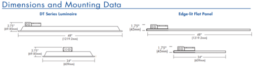 LED DT Series 4' Luminaire - 2', 46W, CCT 35K/41K/50K - Image 3