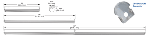 LED General Purpose Strip Luminaire LS1 - 8', 38W, 50K - Image 3