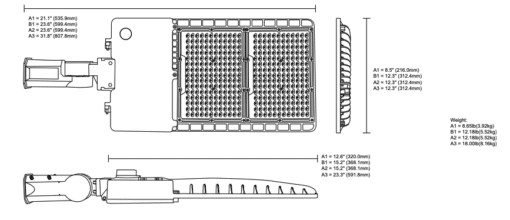 LED Area Light Type III w/ Motion Sensor - 21", 200W, 50K - Image 3
