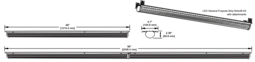 General Purpose Strip Retrofit Kit 120V-277V - 4', 18W, 40K - Image 3