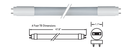 LED Ballast Bypass Double Ended T8 Tube - 4', 12W, 30K - Image 3