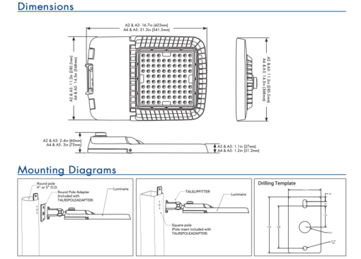 LED Area Light 277-480V Type III Forward Throw Bronze - 21.3", 300W, 40K - Image 3