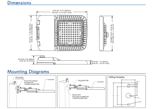 LED Area Light Type V Forward Throw Bronze w/ NEMA 7-Pin Photocell - 16.7", 100W, 50K - Image 2