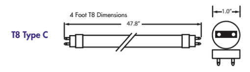 LED Type C T8 Tube - 4', 12W, 40K - Image 2
