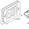 Compact LED Exit Sign Red w/ Battery Back-up - 12" - Image 2