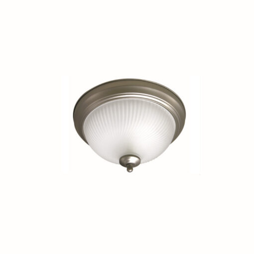 Traditional Round Flush Mount, Brushed Nickel – 12″, 13W, 27K