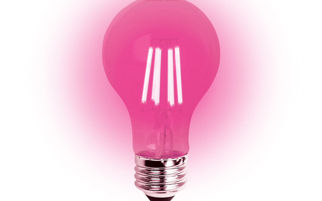 Pink LED Color Filament A-Lamps – 2.36″, 60W