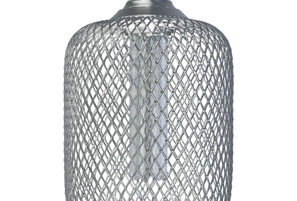 Accents Mesh Cylinder Cage Pillar Silver Dimmable Pendant Light – 3.5W, 30K