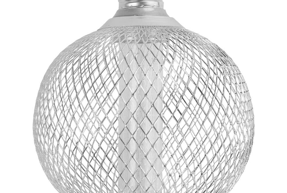 Accents Mesh Round Cage Pillar Silver Dimmable Pendant Light – 3.5W, 30K
