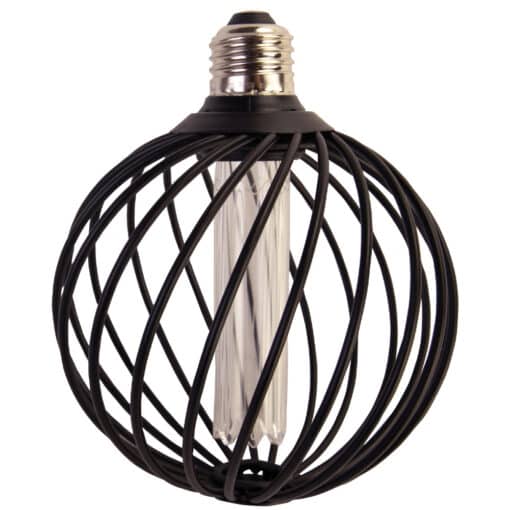 Accents Spiral Round Cage Pillar Black Dimmable Pendant Light - 3.5W, 30K