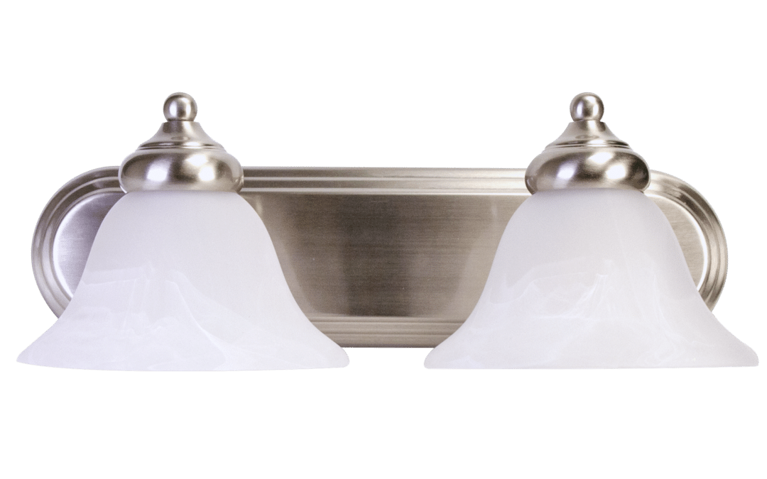 Classic Bell Bath Vanity 2-Lamp, Brushed Nickel – 18″, 12W, 27K