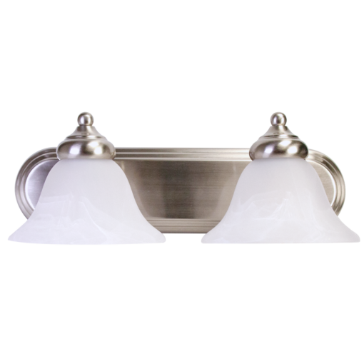 Classic Bell Bath Vanity 2-Lamp, Brushed Nickel