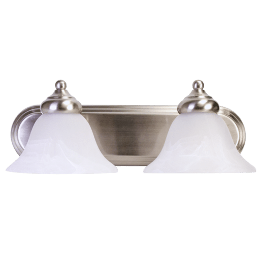 Classic Bell Bath Vanity 2-Lamp, Brushed Nickel