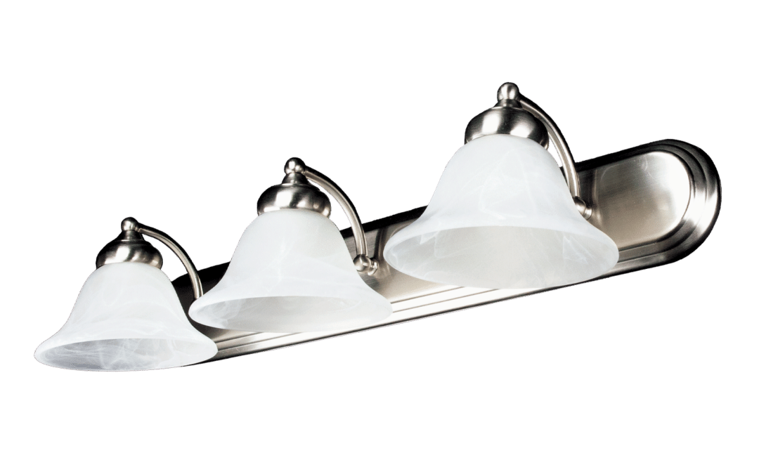 Classic Bell Bath Vanity 3-Lamp, Brushed Nickel – 30″, 18W, 27K