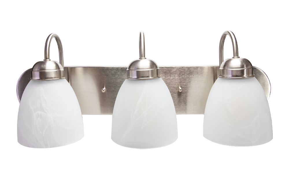 Classic Tulip Bath Vanity 2-Lamp, Brushed Nickel – 14″, 12W, 27K