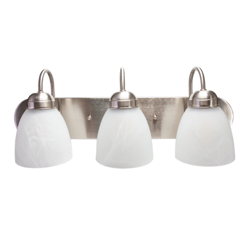 Classic Tulip Bath Vanity 2-Lamp, Brushed Nickel