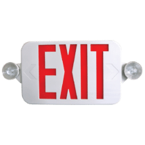 LED Low Profile Combo Emergency Exit Sign, White Housing - 16", 1W, Red & Green Selectable