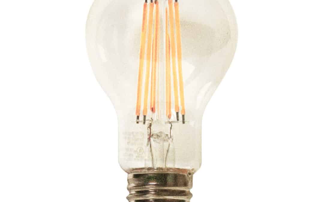 LED Turtle Light A19 Filament – 2.4″, 9W, 590nm Amber